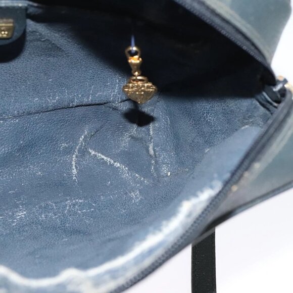 GUCCI GG Supreme Sherry Line Shoulder Bag PVC Navy Gold Auth - Picture 13 of 16